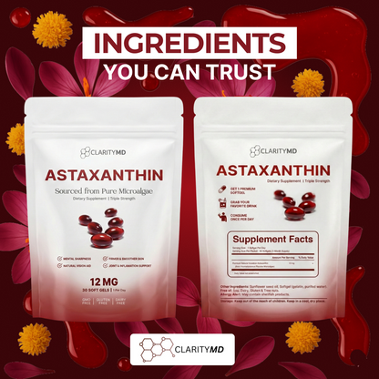 ClarityMD Astaxanthin – Combate Naturalmente el Estrés Oxidativo para Restaurar el Equilibrio por Dentro y por Fuera